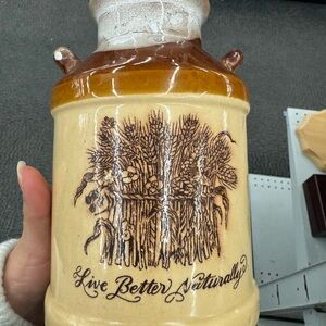 Rustic Brown and Cream Ceramic Vase